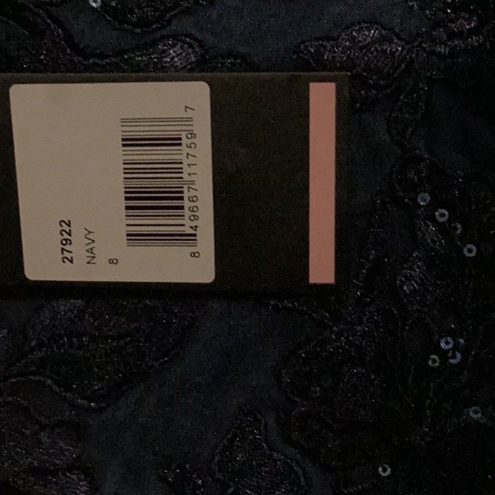 NWT navy Sequin/lace evening gown - Picture 6 of 6